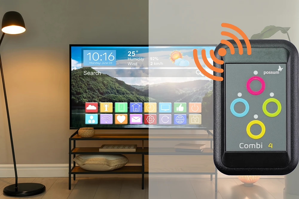 Combi 4 Multi-Command Environmental Controller Possum Combi 4 controller operating an environmental control system with up to eight programmable commands for home automation and device control