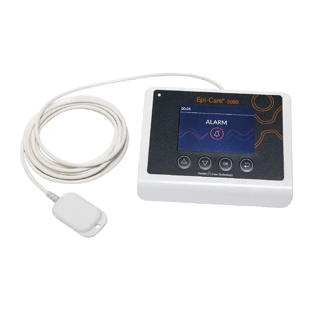 Epi-Care 3000 Seizure Monitor Epi-Care 3000 seizure monitoring system with movement sensor and alarm display