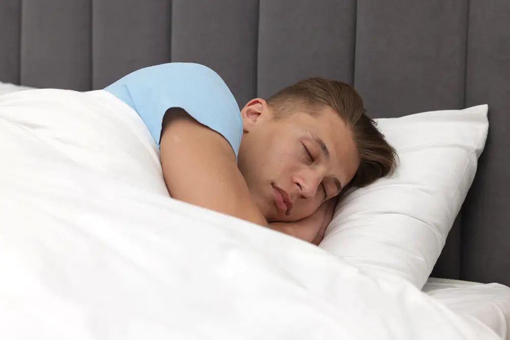 Person sleeping while monitored by the Epi-Care Free seizure detection system