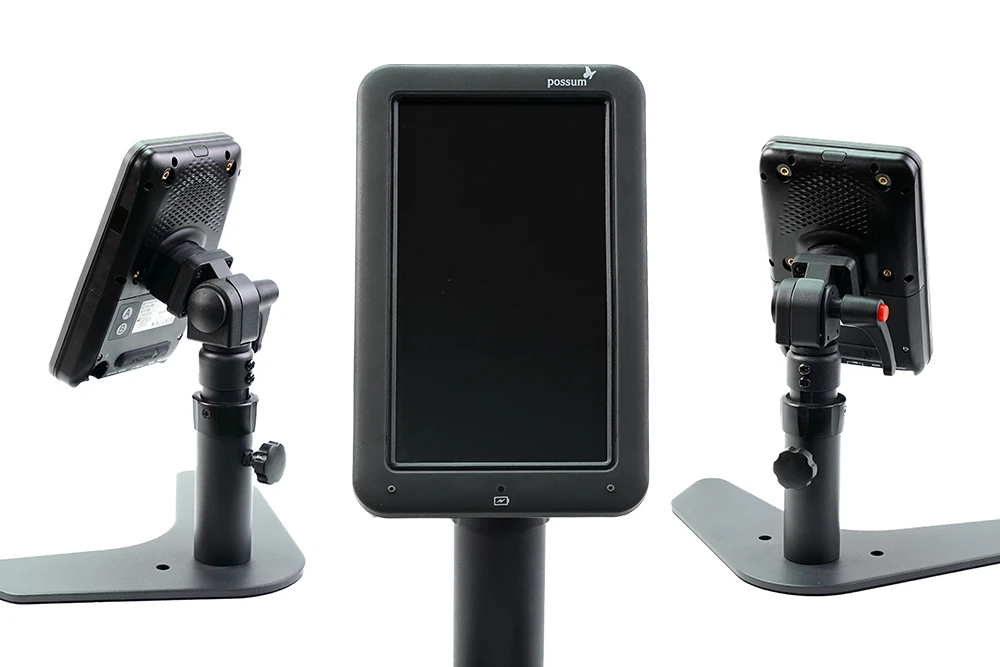 Primo Pro Dedicated Environmental Control Device Primo Pro dedicated environmental control device mounted on an adjustable stand for accessible operation
