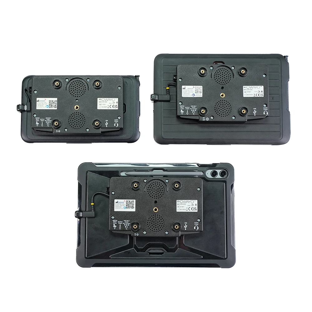 Qwayo 2 Rear View Multiple Sizes Rear view of Qwayo 2 devices in multiple sizes