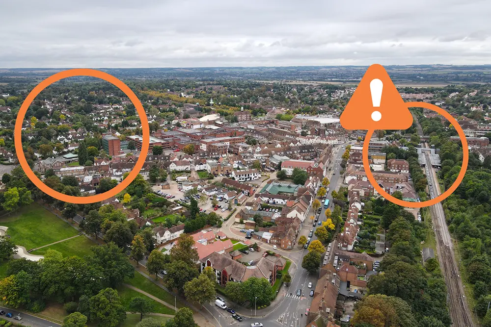 Illustration of SafeSole GPS geofencing showing personalised safe zones and alert areas for proactive location monitoring.