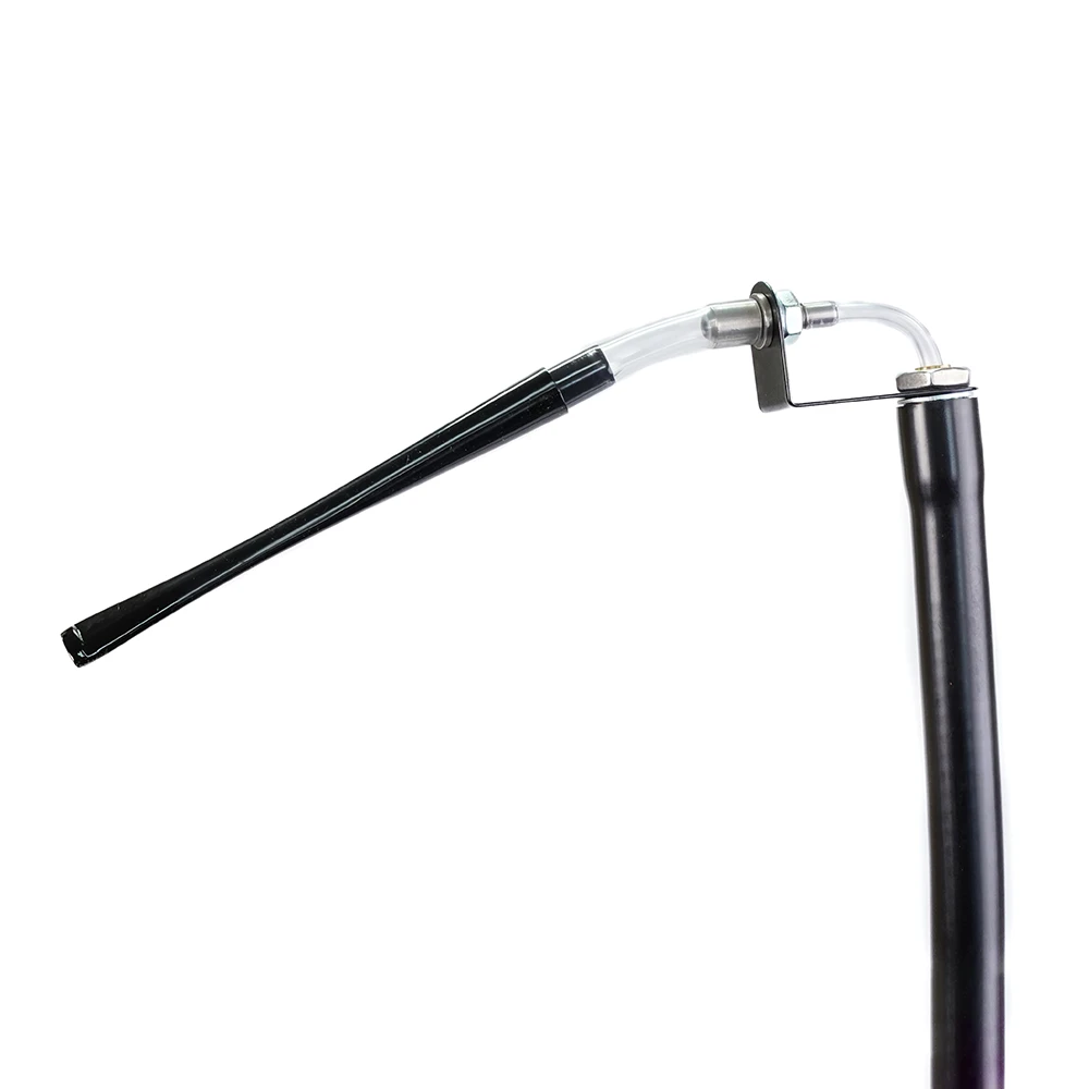 Close-up of a Possum sip and puff switch mouthpiece mounted on a support arm for hands-free accessibility control