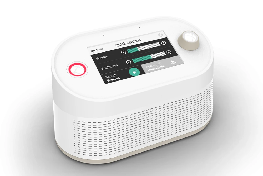 Vibby Home telecare hub with simple setup and configuration settings screen