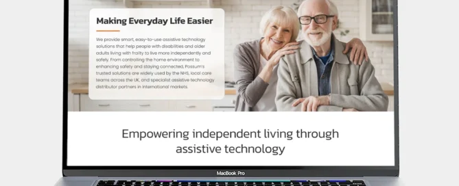 Laptop displaying the new Possum website following the launch of the company's refreshed brand identity and redesigned online presence.