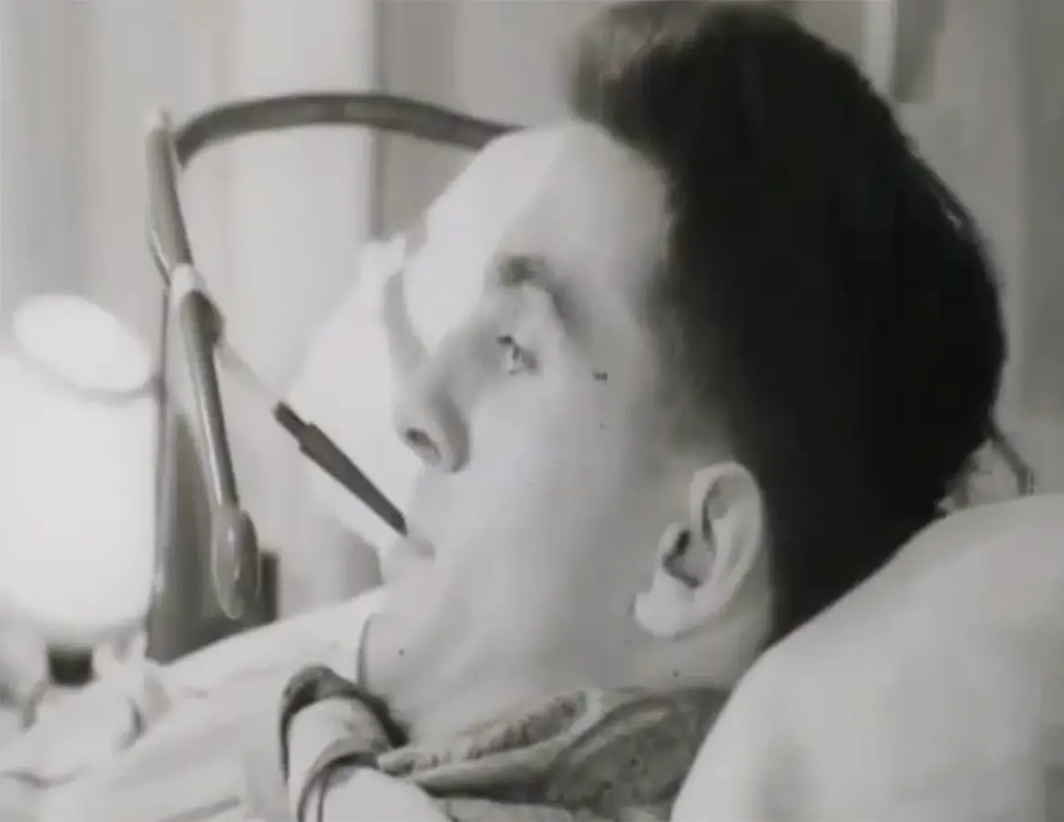 Historic photograph showing the inspiration behind Possum's first assistive technology innovation in 1961